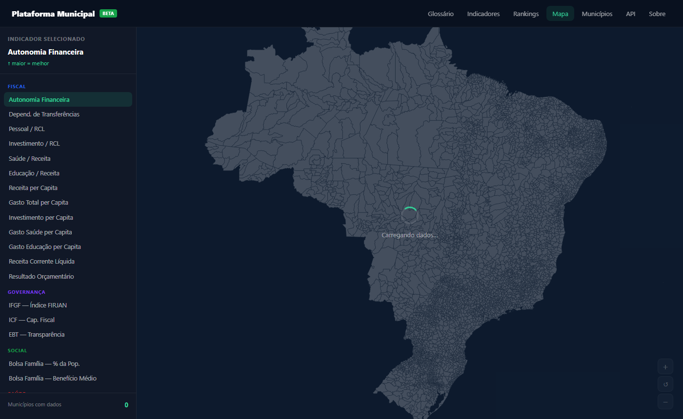 Mapa coroplético interativo dos municípios brasileiros